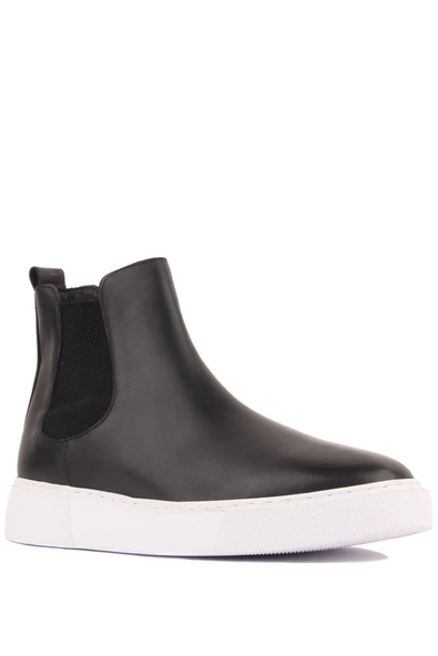 Shoetyle - Siyah Hakiki Deri Kadın Chelsea Bot - 6929 - 7