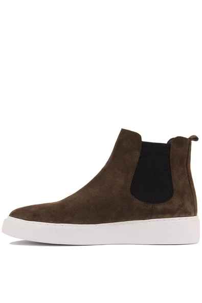 Shoetyle - Haki Renk Hakiki Süet Kadın Chelsea Bot - 6929 - 3