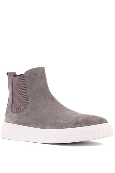 Shoetyle - Gri Hakiki Süet Kadın Chelsea Bot - 6929 - 2