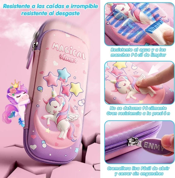 Valkyrie 3 Boyutlu Ay Yıldız Balon Unicorn Su Geçirmez Kalem Kutusu - 8