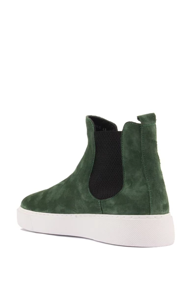 Shoetyle - Yeşil Hakiki Süet Kadın Chelsea Bot - 6929 - 4