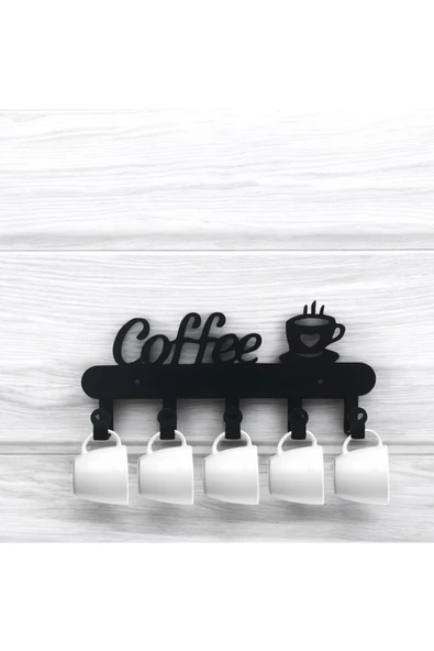 HERO DİZAYN Dekoratif Coffee Yazılı Mutfak Fincan ve Kupa Askılığı - 2