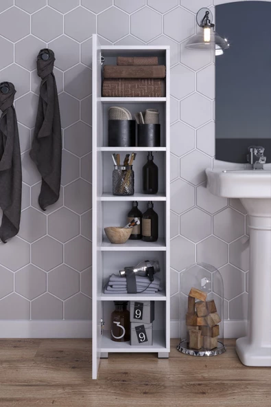 mokaparkavm Tek Kapaklı 6 Geniş Raflı Çok Amaçlı Dolap - 3