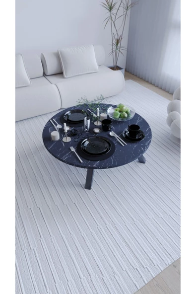 mokaparkavm Katlanır Ayaklı Yuvarlak Pratik Yer Sofrası Mutfak Sofrası 60 cm ürün görseli 1