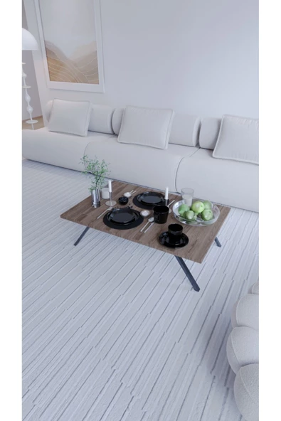 mokaparkavm Katlanır Ayaklı Dikdörtgen Pratik Yer Sofrası Mutfak Sofrası ürün görseli 1