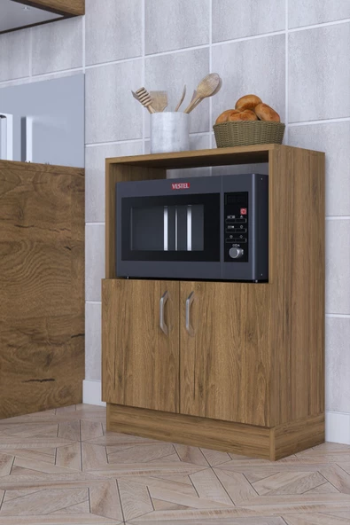 mokaparkavm 2 Kapaklı Geniş Raflı Çok Amaçlı Mikrodalga Fırın Dolabı