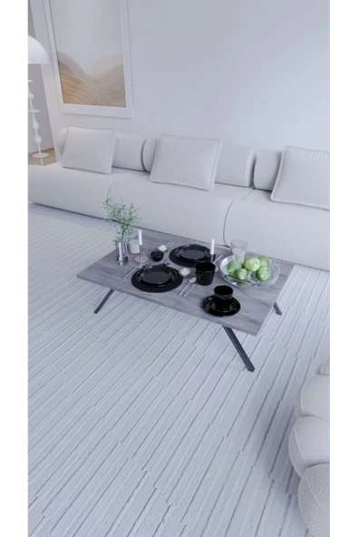 mokaparkavm Katlanır Ayaklı Dikdörtgen Pratik Yer Sofrası Mutfak Sofrası ürün görseli 1