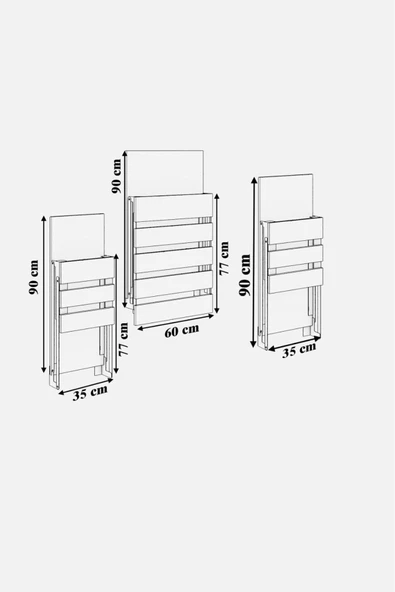 mokaparkavm Açılır Kapanır 4 Kişilik Çift  Tabureli Dikdörtgen Pratik Yemek Masası Mutfak Masası - Resim 6