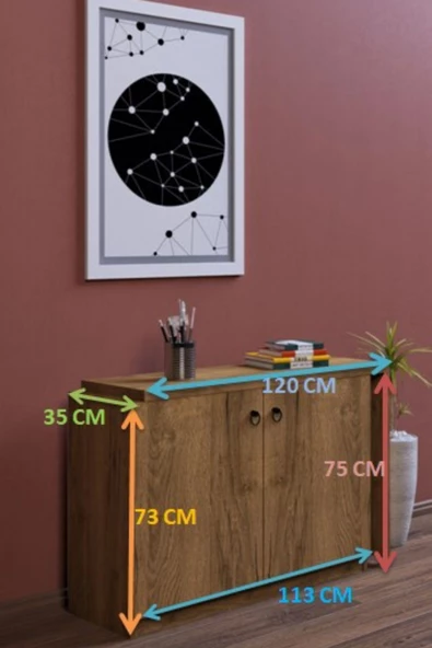mokaparkavm İki Kapaklı İki Raflı Sürgülü Pratik Çok Amaçlı Mutfak Masası Yemek Masası - 5