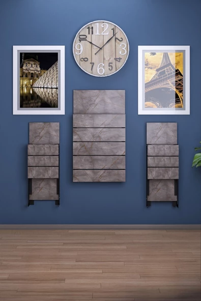 mokaparkavm FİRUZE Duvara Monte Katlanabilir 2 Tabureli Pratik Yemek Masası - 2