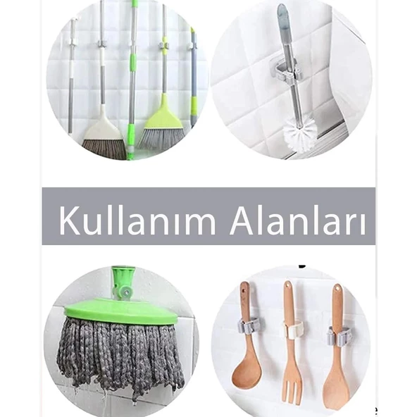 Gen-Of Mop Ve Çok Amaçlı Yapışkanlı Tutucu 4 Lü Set GKH - 4