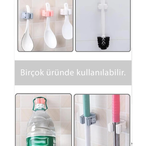 Gen-Of Mop Ve Çok Amaçlı Yapışkanlı Tutucu 4 Lü Set GKH - 5