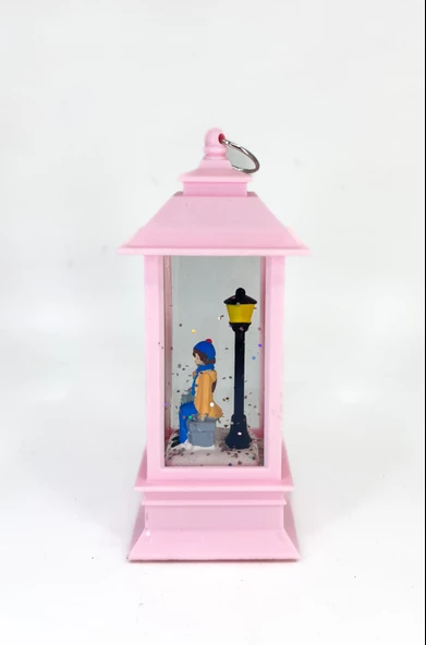 Romantik Kış Masalı Işıklı Kar Küresi - Sevgililer Pembe - 2