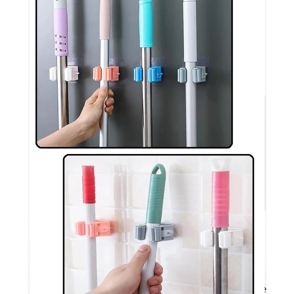 Gen-Of Mop Ve Çok Amaçlı Yapışkanlı Tutucu 4 Lü Set GKH - 6