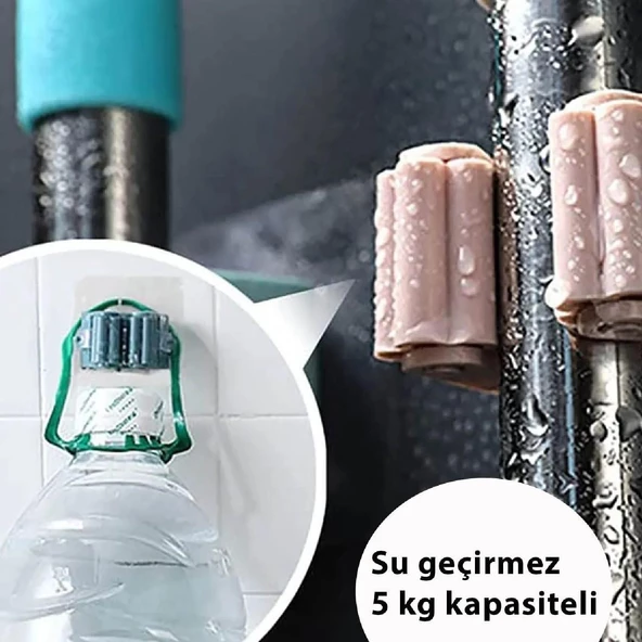 Gen-Of Mop Ve Çok Amaçlı Yapışkanlı Tutucu 4 Lü Set GKH - 2