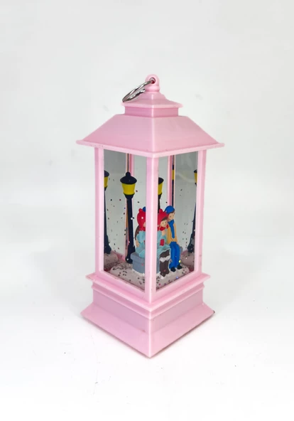 Romantik Kış Masalı Işıklı Kar Küresi - Sevgililer Pembe - 3