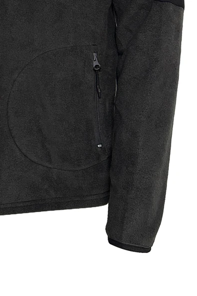 Erkek Regular Fit Fermuarlı Cepli Polar Füme Sweatshirt - 3