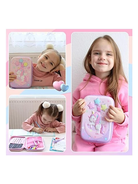 Valkyrie 3 Boyutlu Ay Yıldız Büyük Unicorn Su Geçirmez Kalem Kutusu - 6