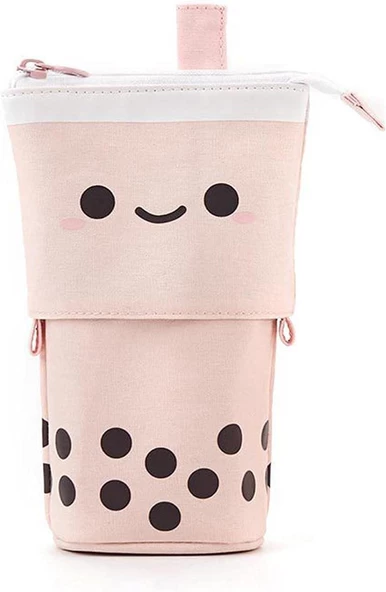 Valkyrie Sevimli Gülen Yüz Uzayabilen Teleskopik Kalem Kutu Makyaj Çantası Çok Amaçlı Çanta - 5