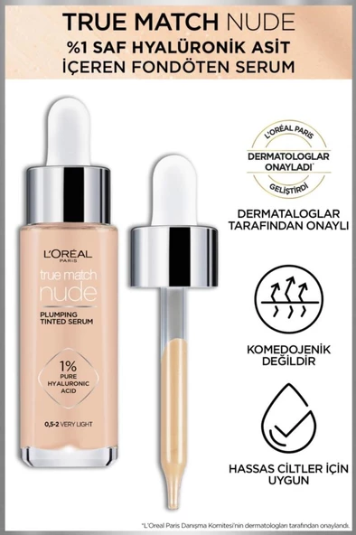 L'Oreal Paris True Match Nude Fondöten Serum 0.5-2 Very Light - 4