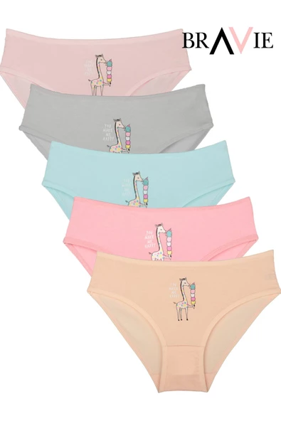 Bravie Resimli Rengarenk Bikini Kesim Çocuk Külot BRV1-ZRF - Resim 2