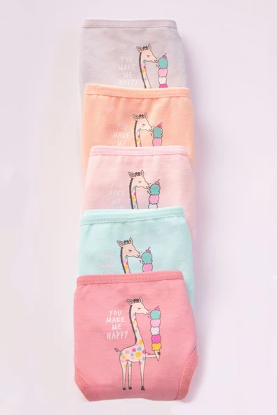 Bravie Resimli Rengarenk Bikini Kesim Çocuk Külot BRV1-ZRF - Resim 4