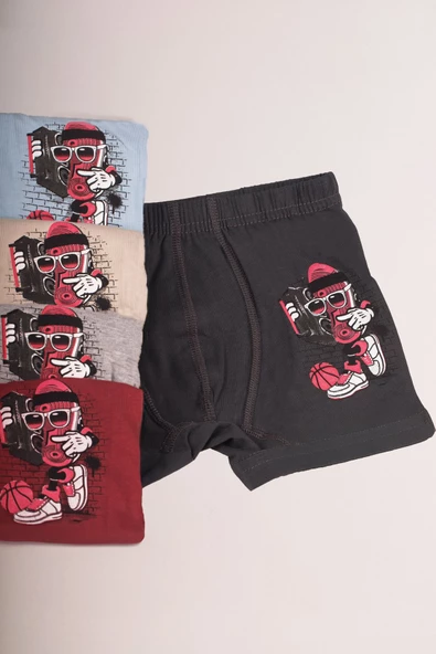 Bravie Renkli Resimli Erkek Çocuk Boxer - 4