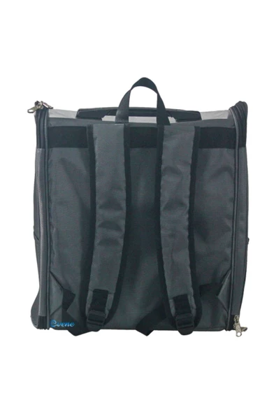 Evene Gri Kedi Taşıma Çantası Şeffaf Büyük Boy Uçak Için Uygun Hava Alan Su Geçirmez 2 Tarafı Açılır Sırt - Resim 6