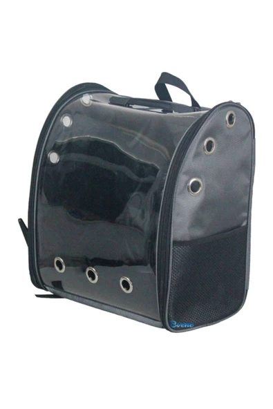 Evene Gri Kedi Taşıma Çantası Şeffaf Büyük Boy Uçak Için Uygun Hava Alan Su Geçirmez 2 Tarafı Açılır Sırt - Resim 7