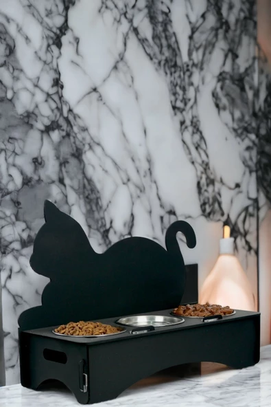 Pandogo Kedi Mama Su Kabı Siyah Renk Model 1 - Resim 2