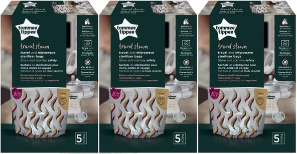 Tommee Tippee Seyahat ve Mikrodalga Sterilizatör Torbası (3 Lü Set)