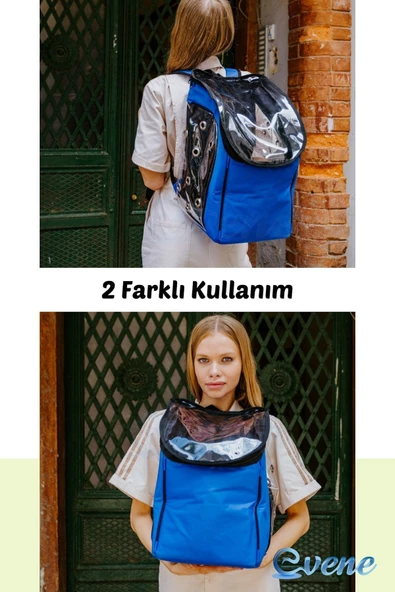 Evene Gri Kedi Taşıma Çantası Şeffaf Orta Boy Uçak Için Uygun Hava Alan Kapsüllü Su Geçirmez Sırt Çantası - Resim 3