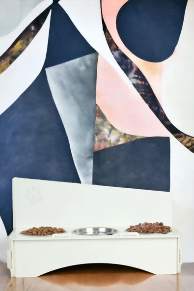 Pandogo Kedi Mama Su Kabı Beyaz Renk Model 2 - Resim 3