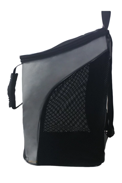 Evene Kedi Çantası Gri Kedi Taşıma Seyahat Sırt Evcil Hayvan Çantası Fileli Kalın El Tutamaçlı ürün görseli 1