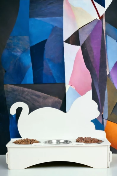 Pandogo Kedi Mama Su Kabı Beyaz Renk Model 1 - 3