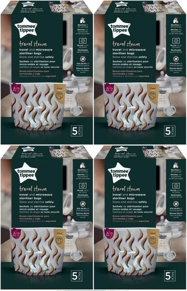 Tommee Tippee Seyahat ve Mikrodalga Sterilizatör Torbası (4 Lü Set)