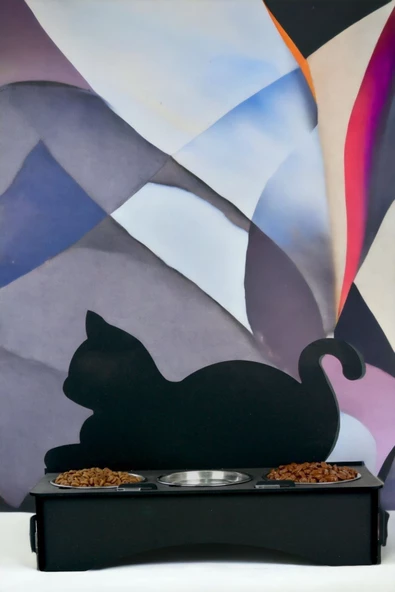 Pandogo Kedi Mama Su Kabı Siyah Renk Model 1 - Resim 3