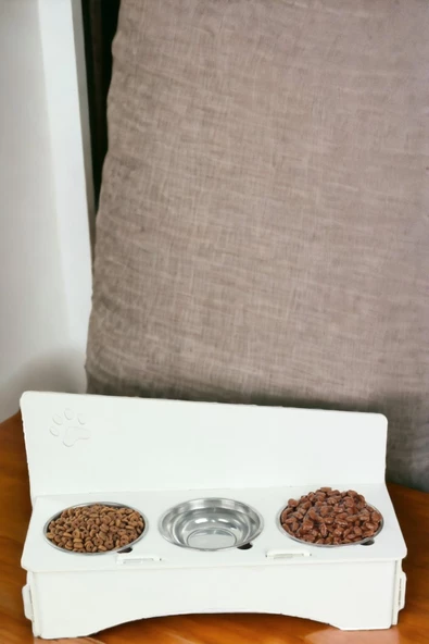 Pandogo Kedi Mama Su Kabı Beyaz Renk Model 2 ürün görseli 1