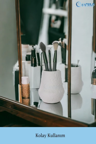 Evene Makyaj Organizeri Makyaj Fırçalığı Makyaj Organizer Düzenleyici Beyaz Renk Model 15 - Resim 3