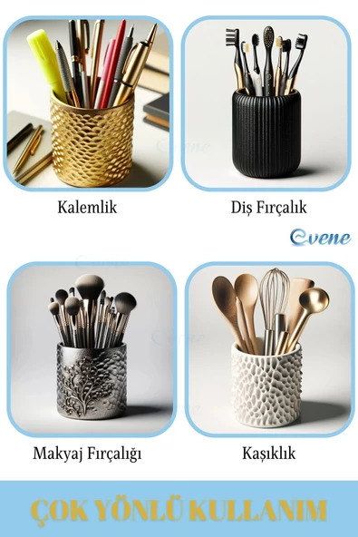 Evene Makyaj Organizeri Makyaj Fırçalığı Makyaj Organizer Düzenleyici Beyaz Renk Model 1 - 6