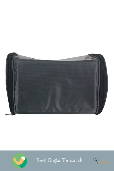 Viselia Kedi Taşıma Çantası Evcil Hayvan Seyahat Kedi Sırt Çantası Çift Açılır Gri - Resim 5