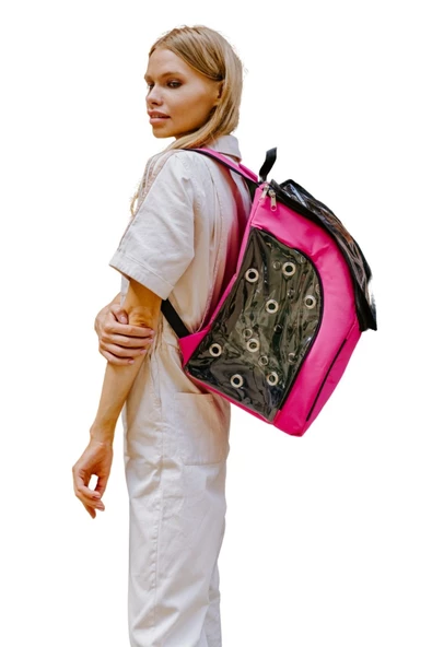 Viselia Kedi Taşıma Çantası Evcil Hayvan Seyahat Kedi Sırt Çantası 16 Kapsüllü Pembe ürün görseli 1