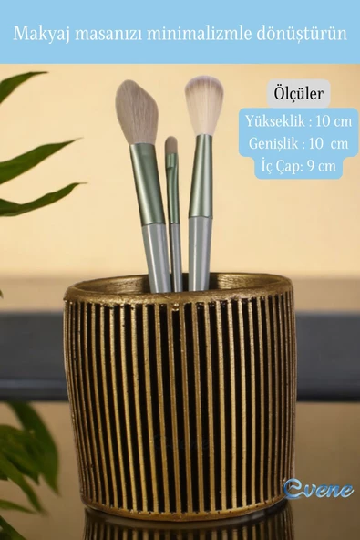 Evene Makyaj Organizeri Makyaj Fırçalığı Makyaj Organizer Düzenleyici Altın Eskitme Renk Model 1 - Resim 2
