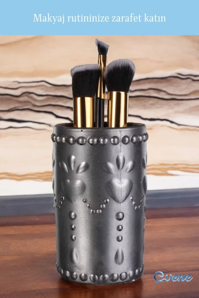 Evene Makyaj Organizeri Makyaj Fırçalığı Makyaj Organizer Düzenleyici Gümüş Eskitme Renk Model 10 - Resim 3