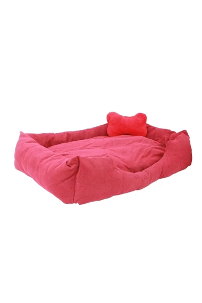 Pandogo Kedi Yatağı Evcil Hayvan Kedi Minderi Evcil Hayvan Dikdörtgen 65x45 Cm Yumuşak Minder Kırmızı ürün görseli 1