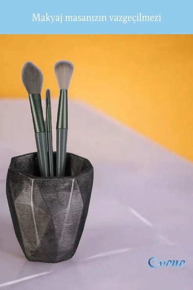 Evene Makyaj Organizeri Makyaj Fırçalığı Makyaj Organizer Düzenleyici Gümüş Eskitme Renk Model 2 - Resim 5