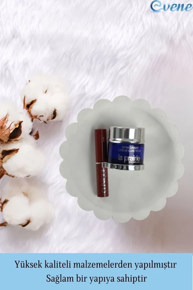 Evene Makyaj Organizeri Beyaz Renk Kozmetik Makyaj Düzenleyici Çiçek Model - Resim 3