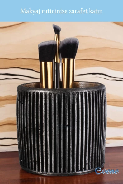 Evene Makyaj Organizeri Makyaj Fırçalığı Makyaj Organizer Düzenleyici Gümüş Eskitme Renk Model 1 - Resim 3