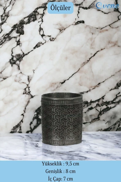 Evene Makyaj Organizeri Makyaj Fırçalığı Makyaj Organizer Düzenleyici Gümüş Eskitme Renk Model 4 - Resim 2