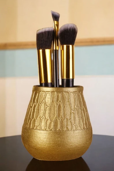 Viselia Makyaj Duzenleyici Makyaj Organizeri Makyaj Fırçalığı Makyaj Fırçası Altın Renk Model 3 ürün görseli 1